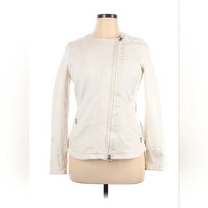 Athleta White Leather Jacket A0410